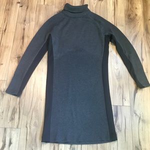 Athleta Mesa Hybrid Sweater Turtleneck Ribbed Knit Dress Fine Merino Wool Blend